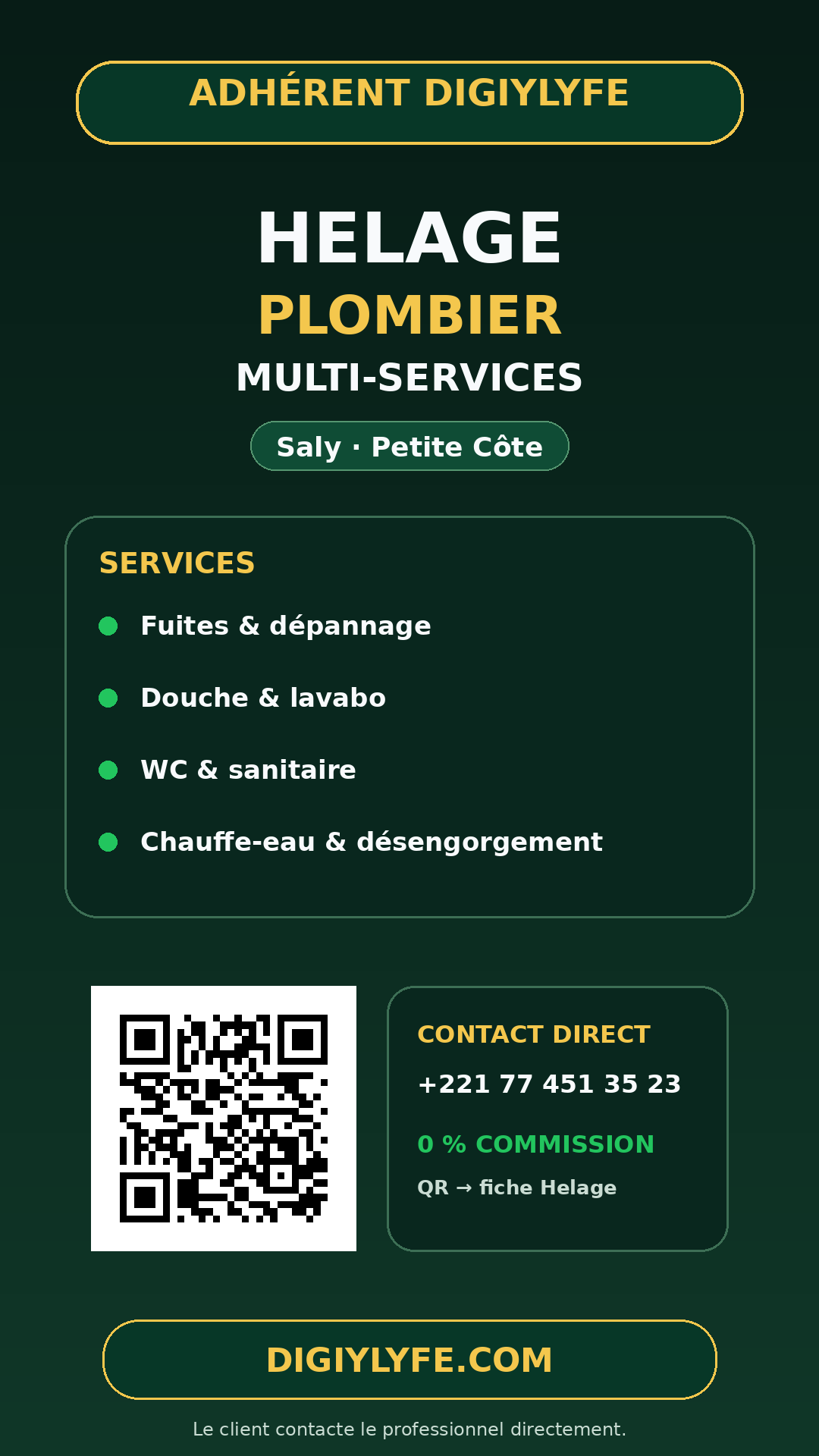 Carte de visite Helage plombier